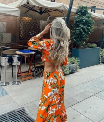 ZARA ORANGE CUT-OUT DRESS BNWT SIZE SMALL Bloggers Fave Holiday Must-have  Summer | eBay UK