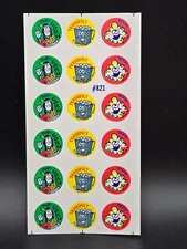 Vintage 80s Teech-Um Popcorn teacher reward Scratch n Sniff Sticker sheet #821
