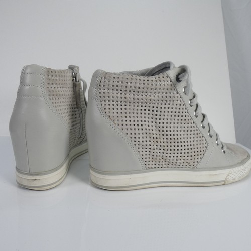 DKNY Wedge Trainers Sneakers Suede Light Grey Perforated size UK 5.5 EU 38.5 - Picture 9 of 14