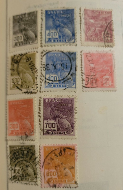 1893 TO 1933 POSTAGE STAMPS FROM BRAZIL (19 STAMPS)  ON 3 PAGES. GREAT FIND