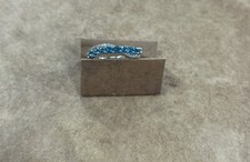 925 Sterling Silver Blue Stone Ring Size 11