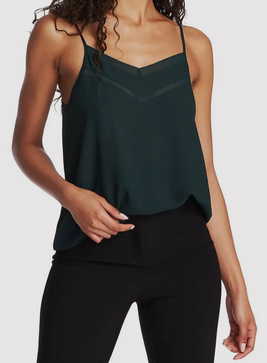 $45 1. State Women's Green Spaghetti Strap Cami Chiffon Insert