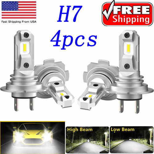 4x H7 LED Headlight Bulb Kit High Low Beam 80000LM Super Bright 6500K White