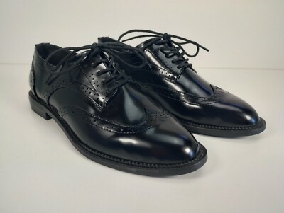 Oxford Shoes Asos Ladies Brogues ASOS Design Black Patent Lace Up