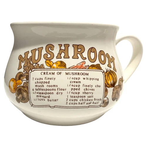 Vintage Mushroom Soup Recipe Mug
