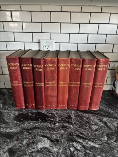 Vtg Corpus Juris Lot Of 8 Volumes 9-15 American Law Book Set 1920 Hardback Decor