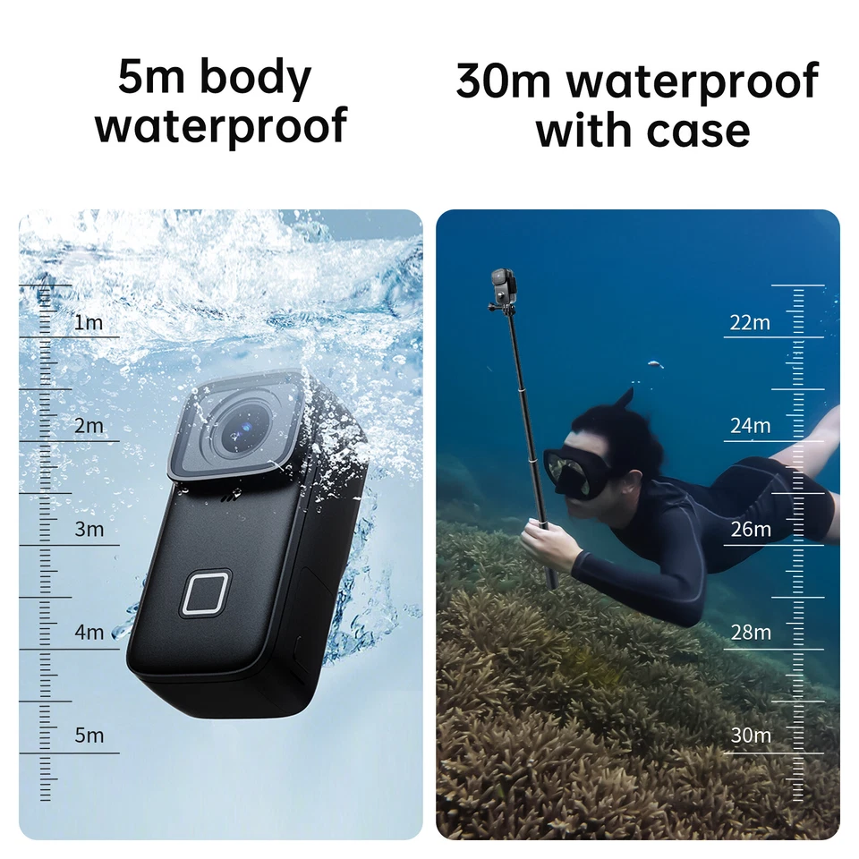 4K Waterproof Body Camera Ultra HD Action Camera 6-Axis Gyro Anti Shake Sport - Image 3 of 4