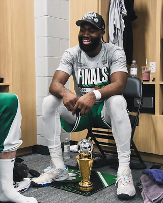 Jaylen Brown 2024 East Finals MVP Locker Room Boston Celtics 8x10 NBA Photo