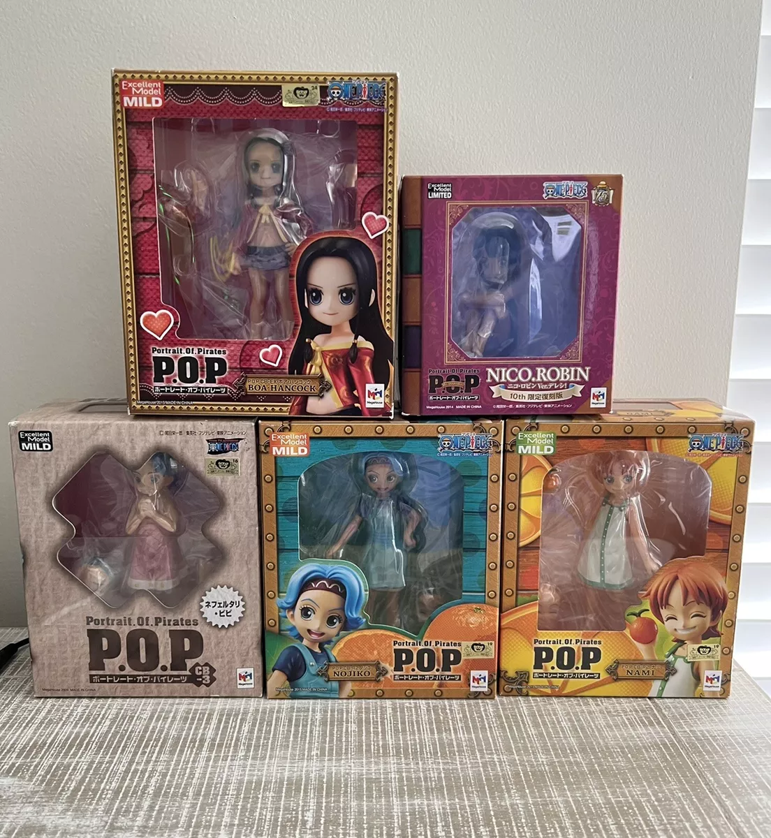 One Piece Megahouse POP CB-R2, CB-3, CB-EX, 10th anniversary Nico Robin set