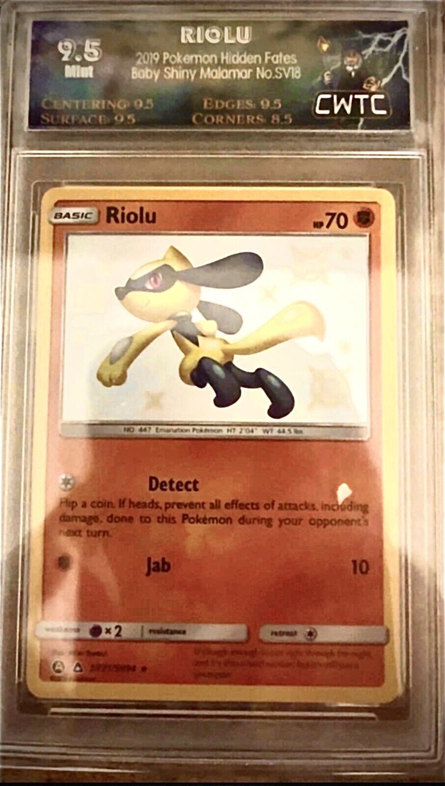 Baby Shiny Lucario Graded Cwtc 9.5