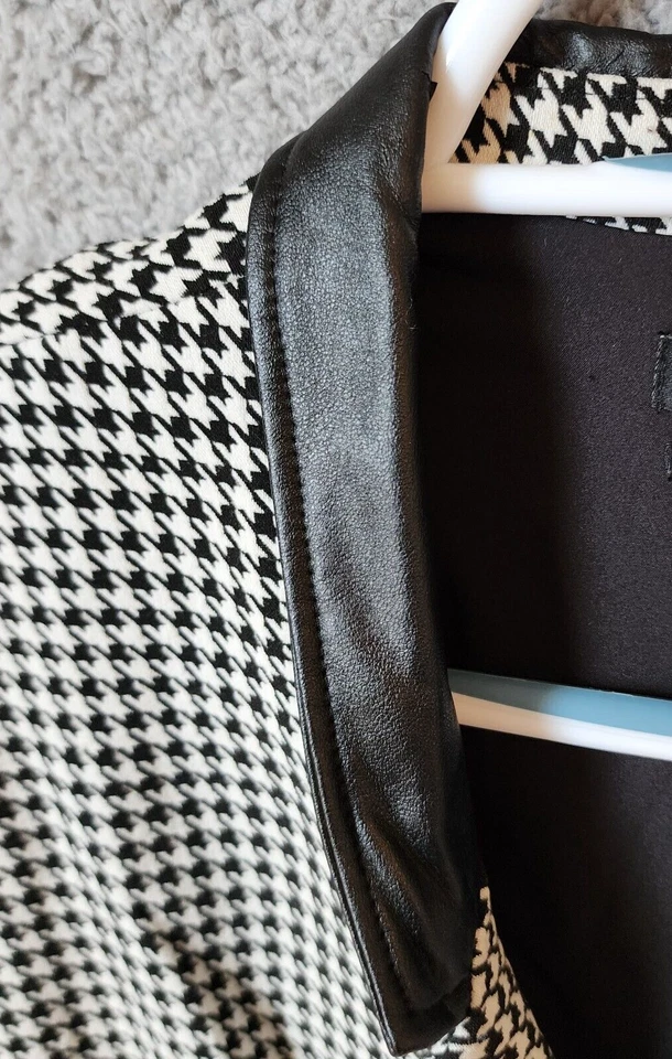 Blazer Lane Bryant The Bryant negro/blanco pata de gallo imitación cuero cuello talla 22 Foto 3 de 4