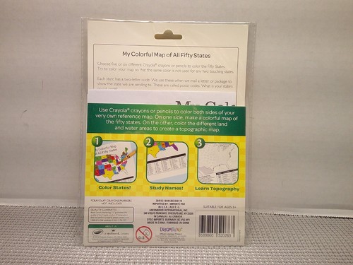 Crayola States & Symbols Color The USA Map 12" x 12" Classroom Geography Ages 5+ - Picture 2 of 5