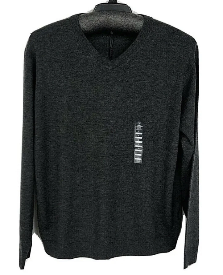 Hart Schaffner Marx Men Sweater 3XT Merino Wool Biella Yarn Soft Gray New $99