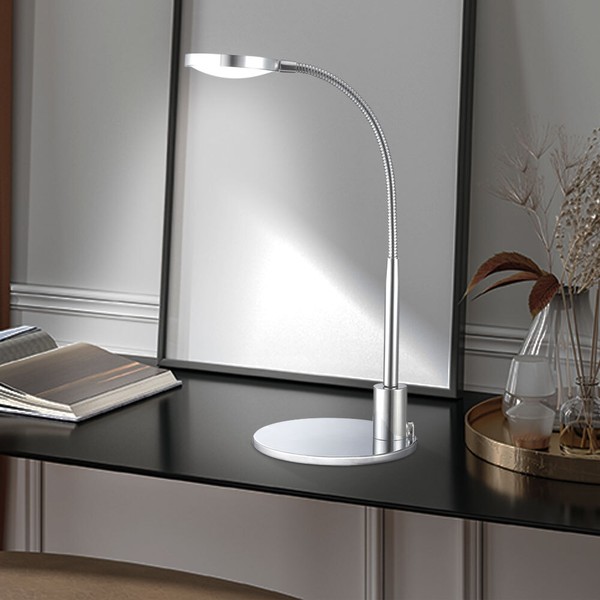 Tischlampe Tischleuchte Schlafzimmerlampe Leseleuchte Alu Flexo Verstellbar Led-image