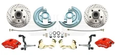 1964-1972 GM A, F, X Body Disc Brake Conversion Wheel Kit, Red Wilwood Calipers