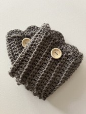 Hand Crochet Acrylic Boot Cuffs with Beautiful Pattern -perfect Stocking Stuffer