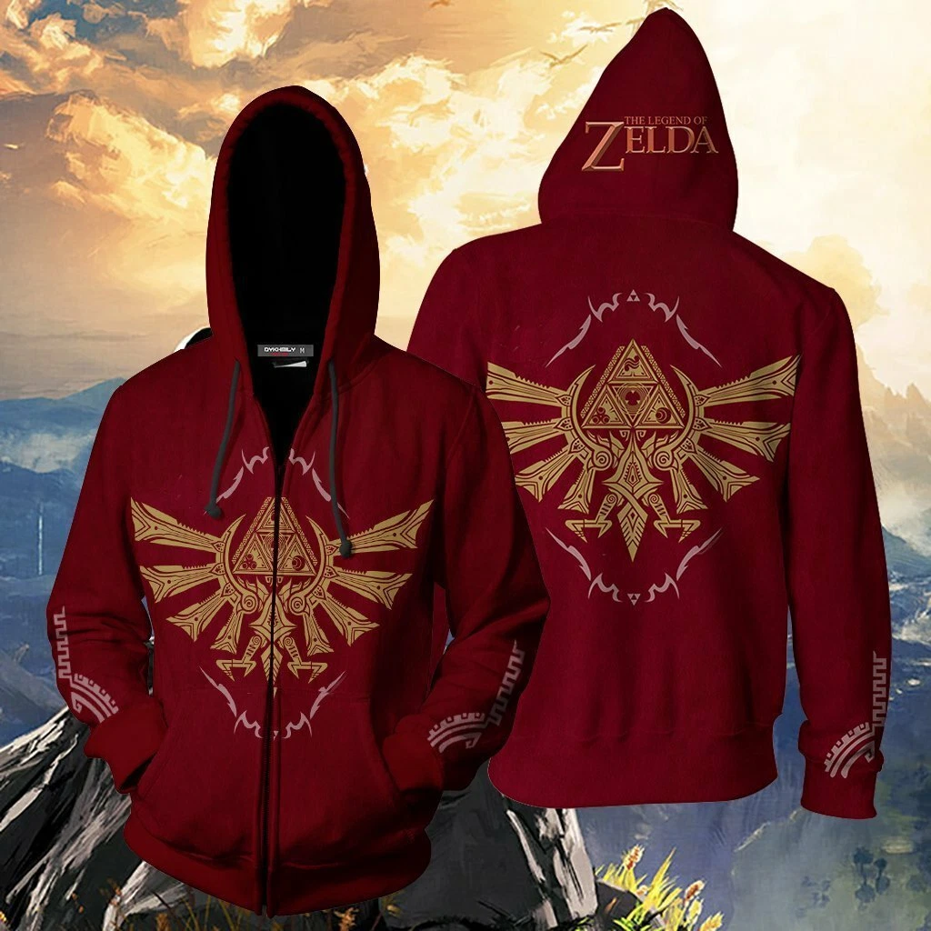 The Legend of Zelda Red Green Men s Casual Hoodie Jacket Sweatshirt Halloween