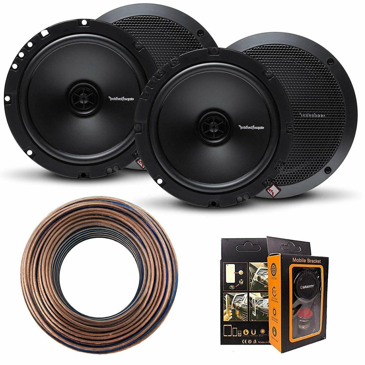 (4) Rockford Fosgate R1675X2 Prime 6.75" 2-Way Speaker + 18GA 100FT Speaker Wire