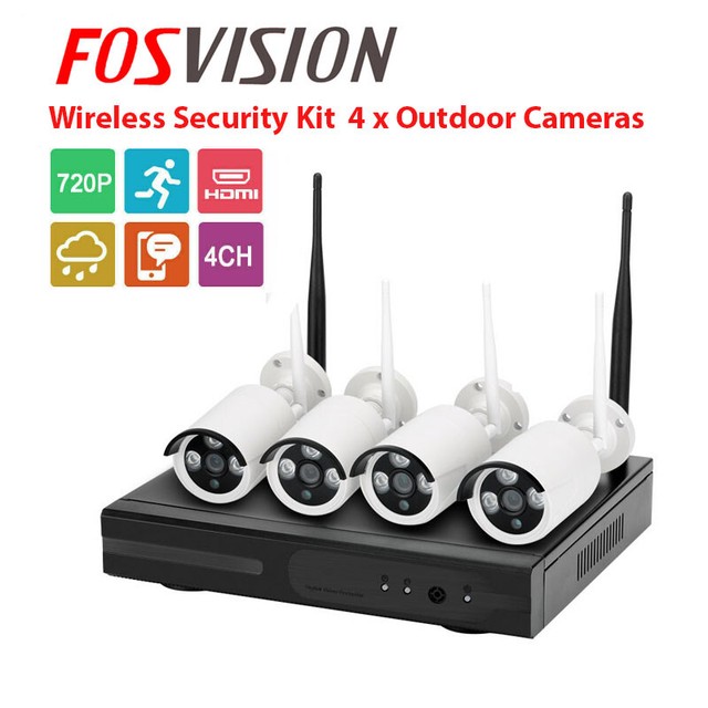 FosVision 4Channel NVR Security Kit 4 AHD WIFI outdoor Cameras eBay
