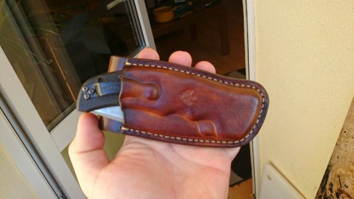 Leather pancake sheath for Cold Steel Recon 1 - Picture 3 of 12