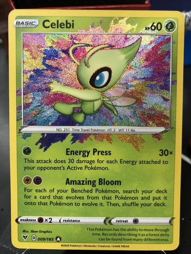 Celebi 009 185 Vivid Voltage Nm Holo Foil Amazing Rare Pokemon Card Ebay