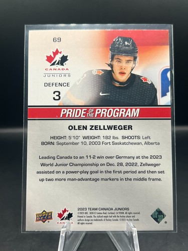 2023 Team Canada Juniors - PRIDE OF THE PROGRAM INSERT - Complete Your Set! - Picture 34 of 102