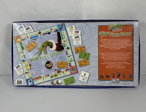 Whoville-Opoly Board Game How the Grinch Stole Christmas Monopoly Style VTG RARE - Picture 10 of 14