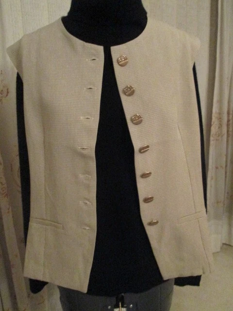 JEMM The Label tailored vest, small, brown tone brushed gold buttons, 12, BNWT - image 3 of 4