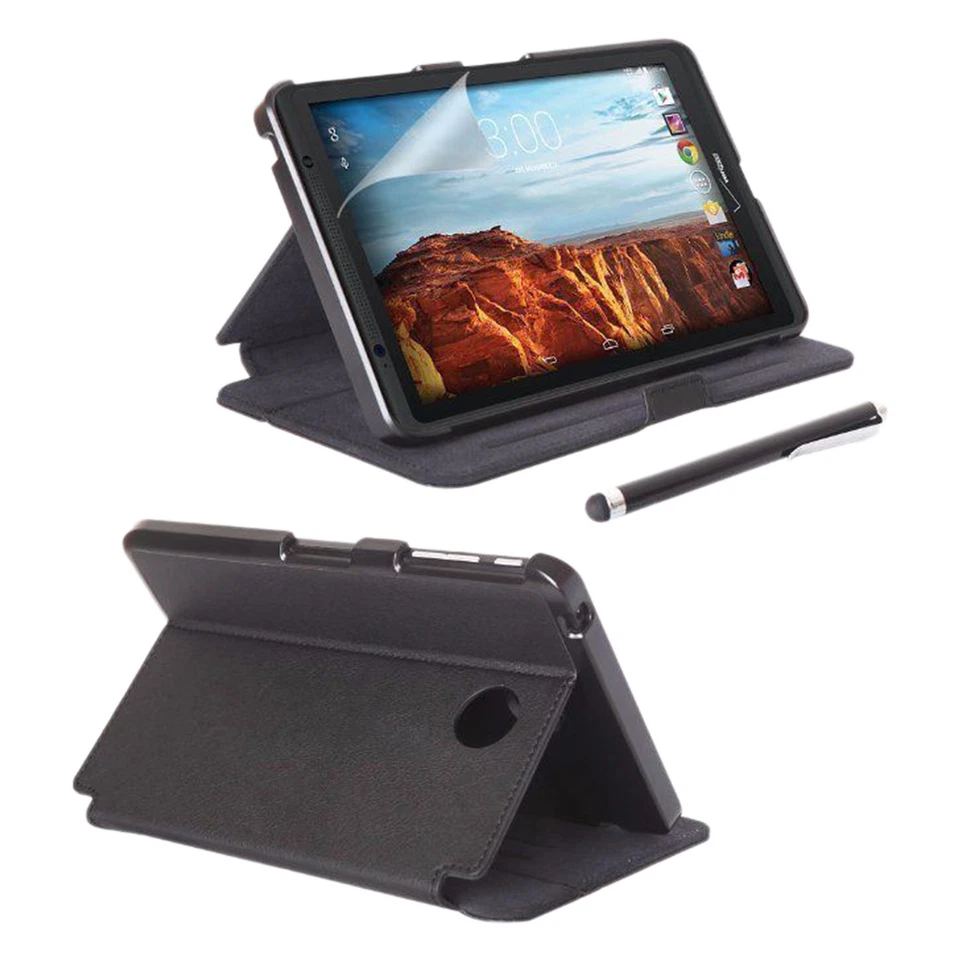 Verizon Folio Stand Impact Protection Case with Stylus Pen for Ellipsis 8 -Black - Image 3 of 3