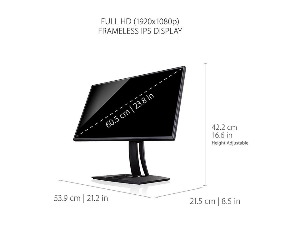ViewSonic VP2468a 24 Inch Premium IPS 1080p Monitor with Advanced Ergonomics, Co - Image 2 of 4