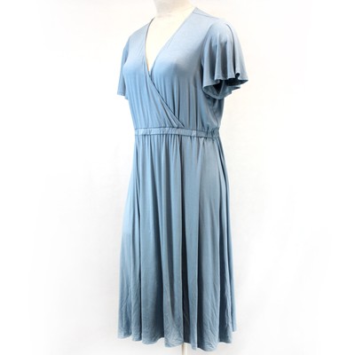 pale blue wrap dress