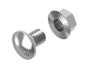100 x Flachrundschraube M6 x 12 Schlossschraube für Kabelrinne SGK 651141
