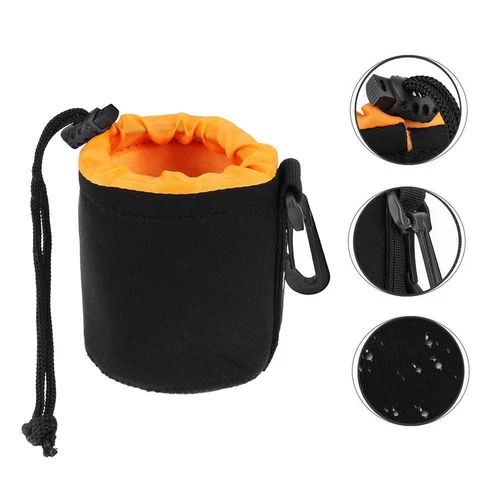2X S-XL Naranja Neopreno Suave DSLR Cámara Lente Bolsa Almacenamiento Cubierta Estuche EE. UU. - Imagen 7 de 25