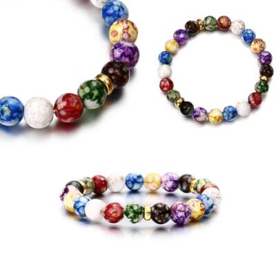 7-Chakra Healing Beaded Bracelet Natural Lava Stone NEW Bracelet Jewelry E3G7