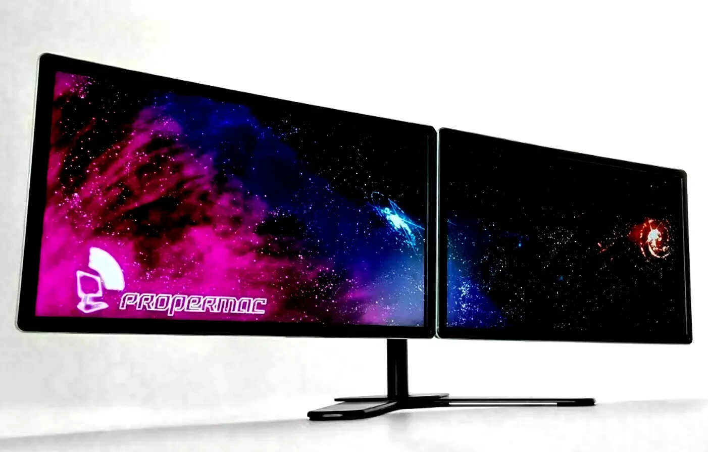 Dual Monitor Screen Setup Bundle 2 x27"" Full HD DP VGA DVI Dell P2714HC + cables