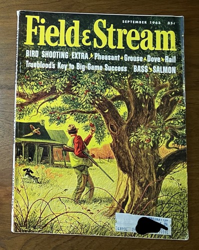 Field & Stream Sept 1963 vintage hunting & fishing mag beautiful painted cover
