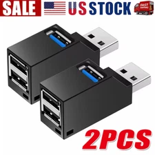 2× USB 3.0 Hub Splitter For PC Mac MacBook Notebook Laptop Desktop Portable