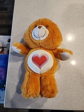 2002 Care Bears Plush Heart Orange Bear 12" Toy Stuffed Animal