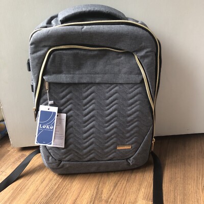 LEKEBABY GREY BABY CHANGE BACKPACK NAPPY BAG Make Life Easier NEW WITH  TAGS ON UK