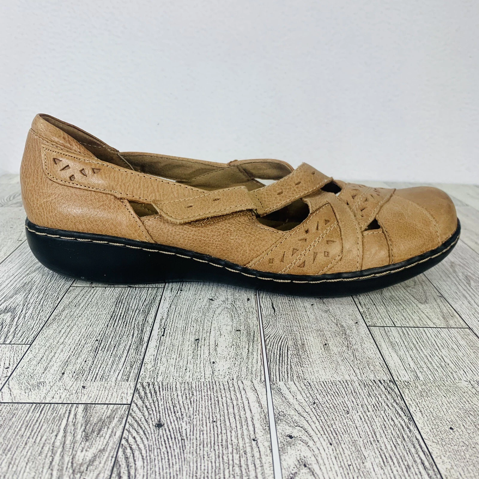 Clarks Bendables Ashland Rivers Mary Jane donna 10 M pelle marrone Grannycore