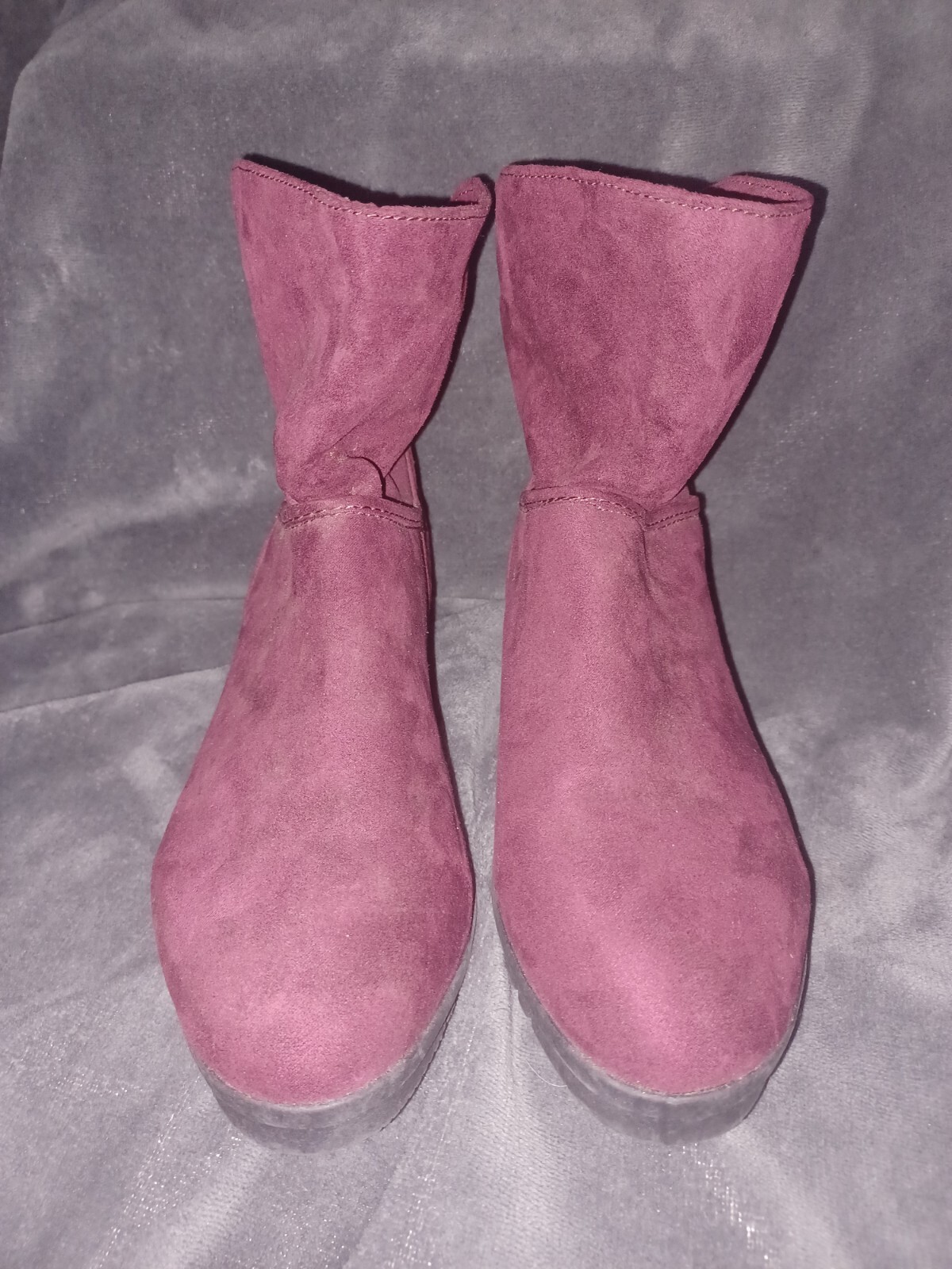 Two Pair Basic Edition Boots Zip In Back Burgundy… - image 6