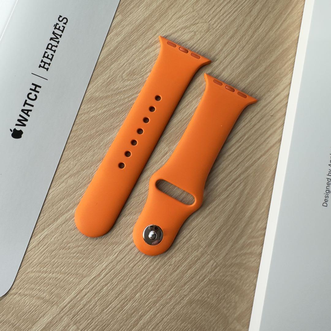 2642 美品　Apple Watch エルメス　オレンジ　スポーツバンド 非売品】41mm Apple Watch HERMES オレンジスポーツバンド