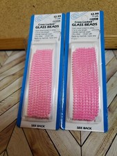 NOS 2 Pack EZ International Cross-Locked Glass Beads Bright Pink 3 Yds. USA Made