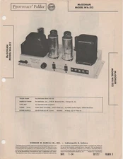 1954 MCGOHAN WA-312 AMPLIFIER SERVICE MANUAL SCHEMATIC photofact diagram repair