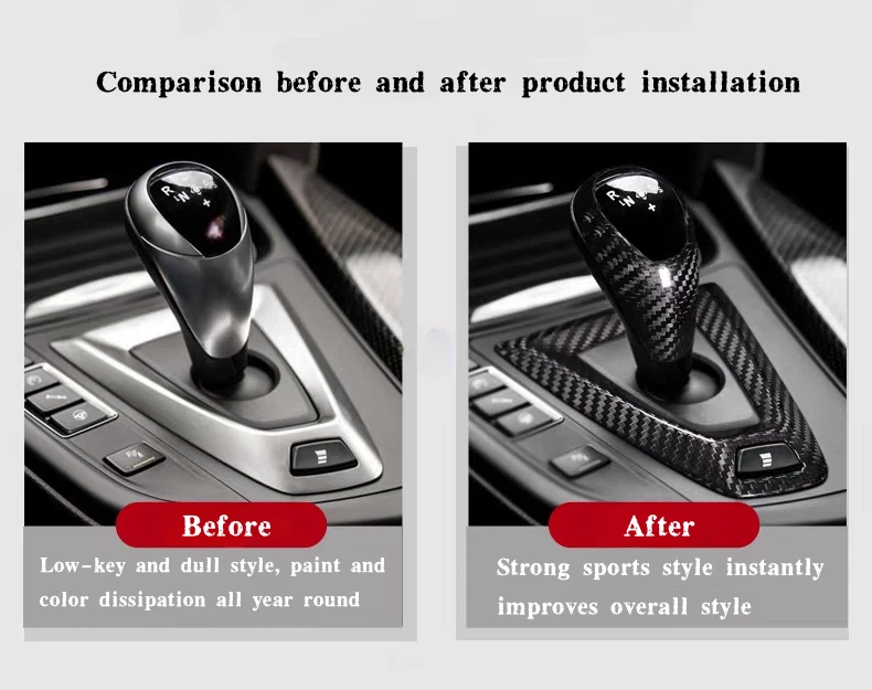 Real Carbon Fiber Style Gear Shift Knob Trim Cover For BMW M3 F80 M4 F82 M2 F85 Foto 3 de 4