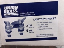 Union Brass 74A LAVATORY Faucet New In Box LESS POP UP POLISHED CHROME