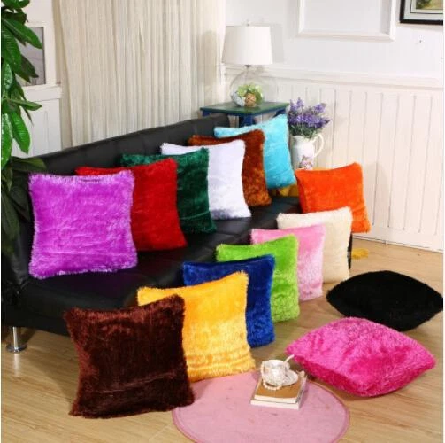 New Soft Plush Faux Fur Wholesale Decorative Cushion Cover Throw Pillowcase BA