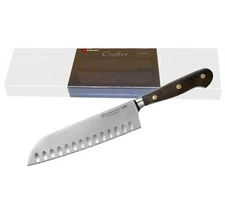 Wüsthof Crafter 7" Hollow Edge Santoku Knife High-Carbon Steel Smoked Oak Handle