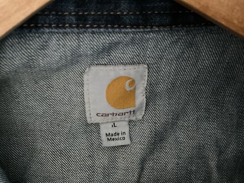 Carhartt Men’s Blue Jean Trucker Jacket Size L Button Up Pockets Denim Western - Picture 5 of 7