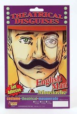 FORUM SELF ADHESIVE ENGLISHMAN ENGLISH MAN BLACK THEATRICAL MOUSTACHE 61505